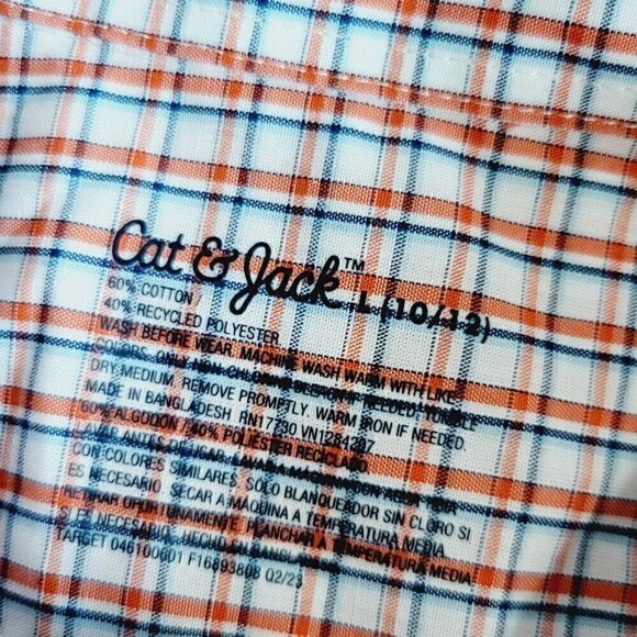 Cat & Jack Boys' Long Sleeve Checkered Button-Down Shirt (Large) 4KIDD-AY - Picture 4 of 4